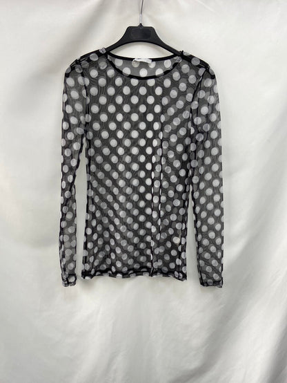 ZARA. Polka dot mesh top TM