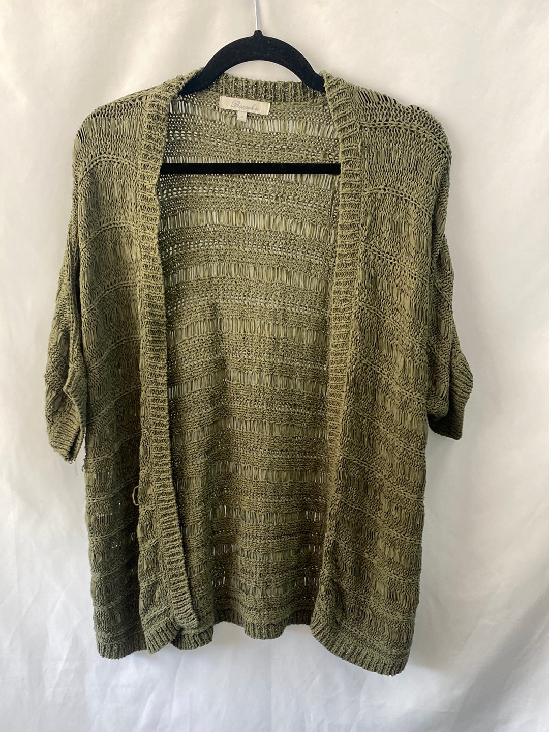 PEACOKS.Chaqueta punto manga corta verde T.s