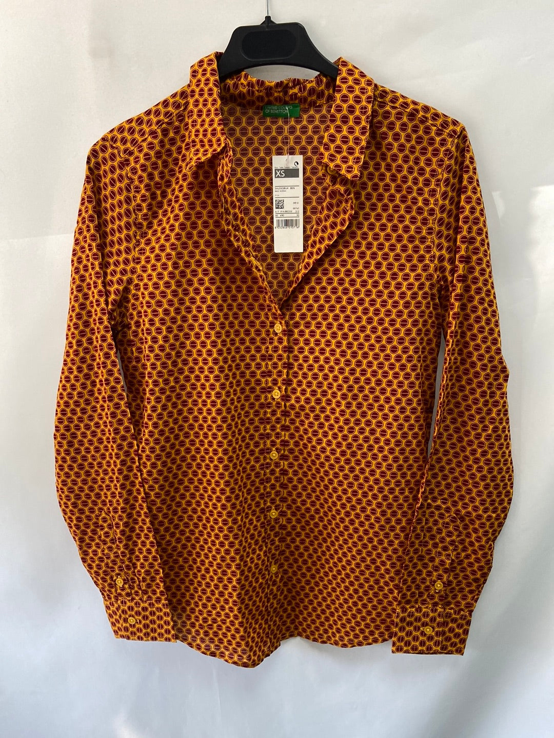 BENETTON. Blusa estampado retro T.xs