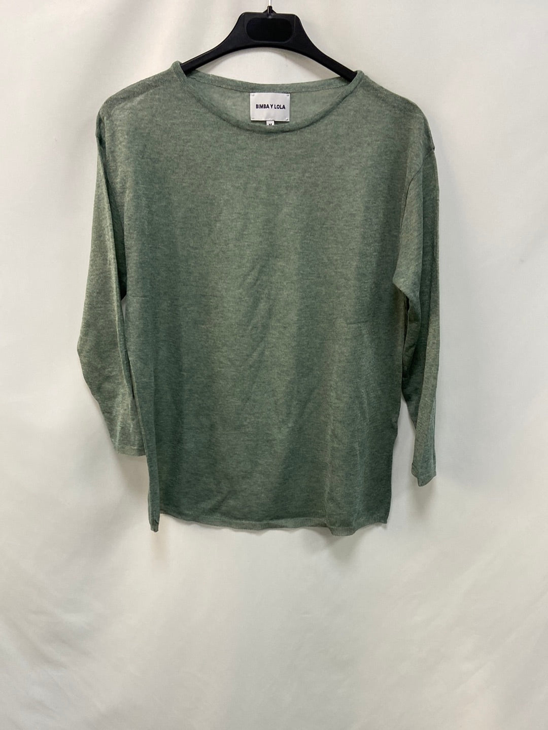 BIMBA Y LOLA. Green knit top with TM threads (TARA)