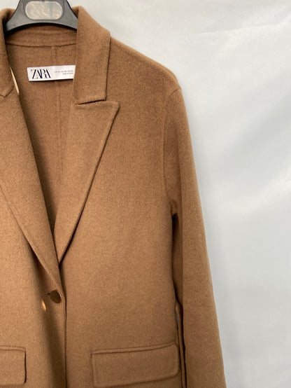ZARA.Abrigo camel paño oversized T.Xs