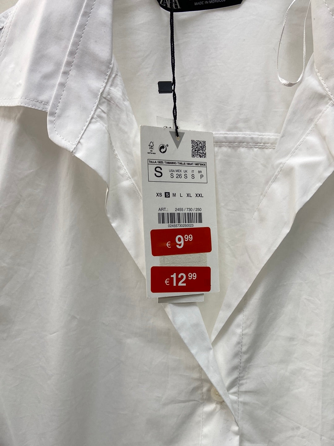 ZARA.Camisa blanca entallada T.S