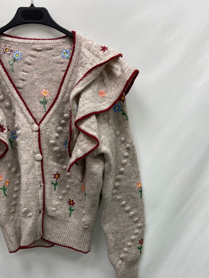 OTRAS.Jerey/cárdigan volantes bordado TU (S/M)