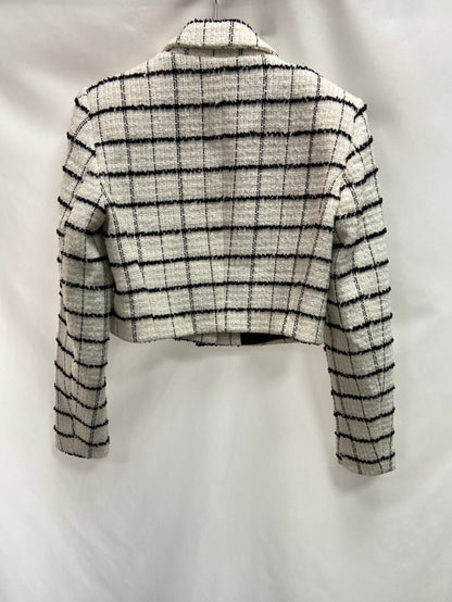 marketZARA.Cropped tweed blazer with checkered Ts