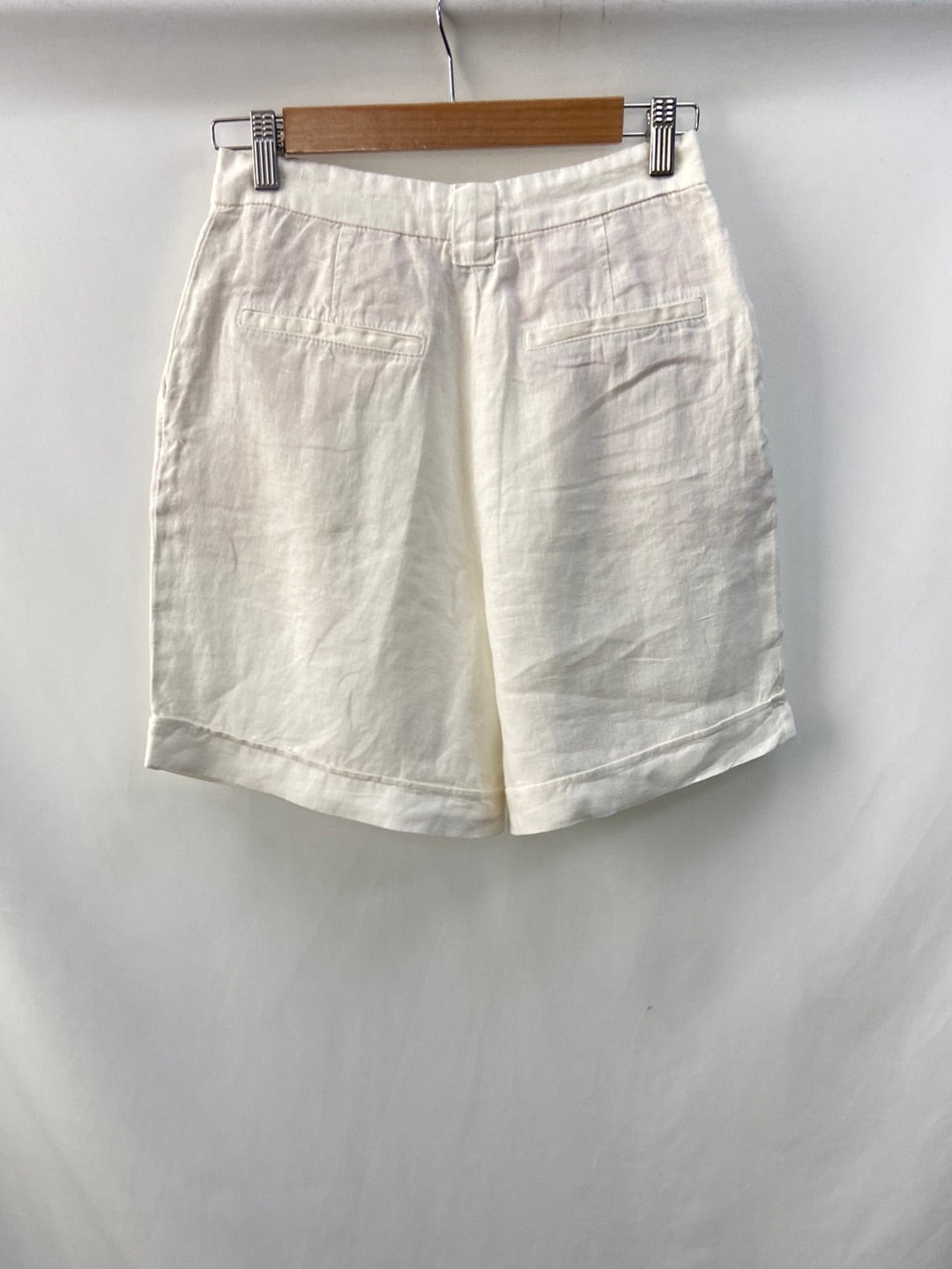 MASSIMO DUTTI.Bermudas lino blancas T.36