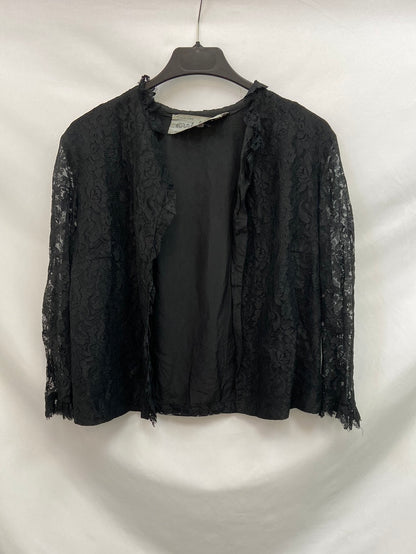 ANNIE ROLE. Black lace jacket, size 48