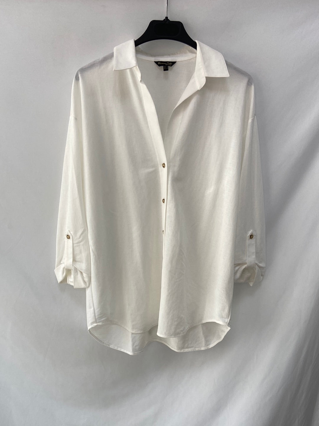 MASSIMO DUTTI.Camisa blanca botones T.s