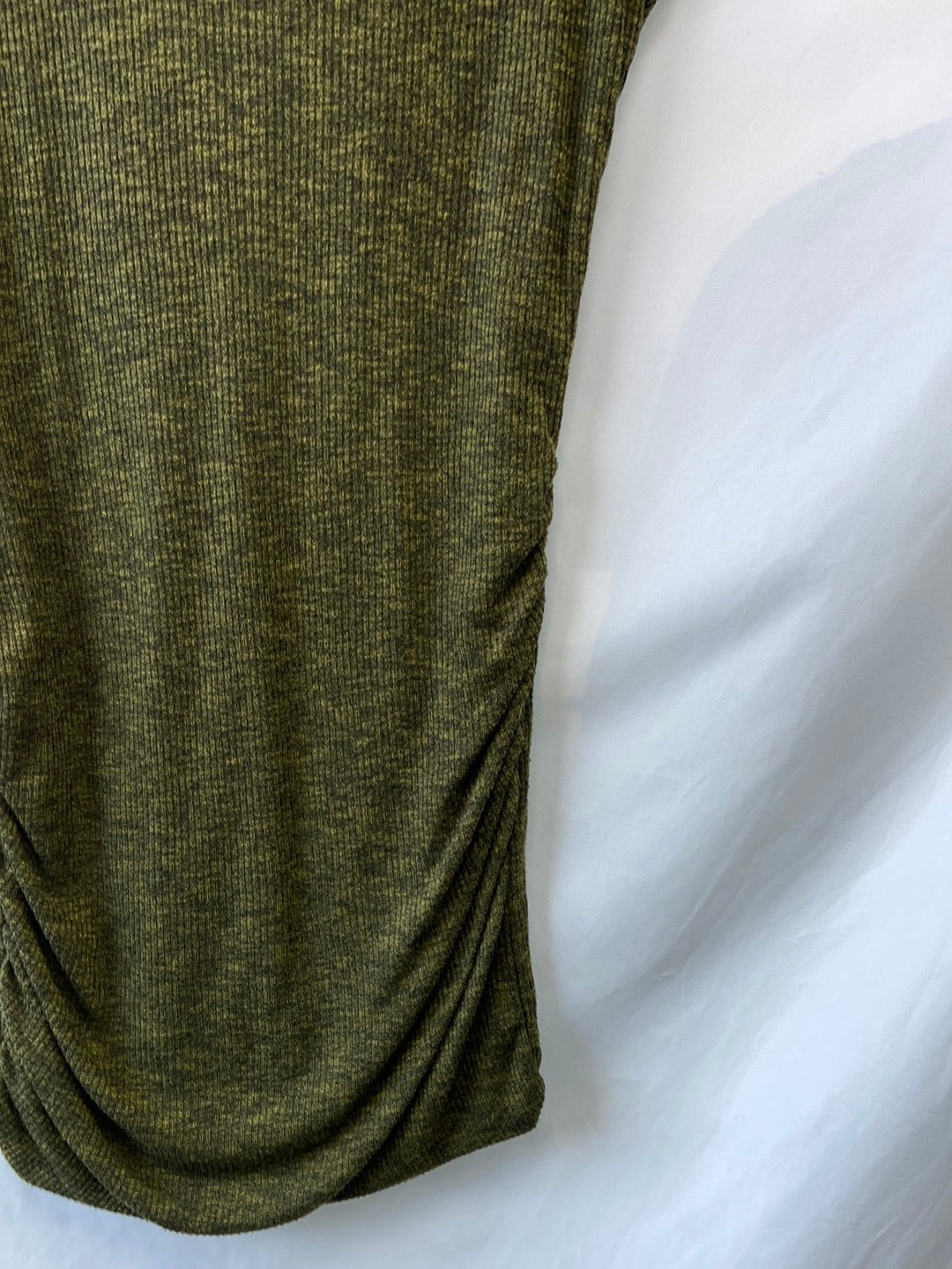ZARA.Vestido verde punto canalé T.S