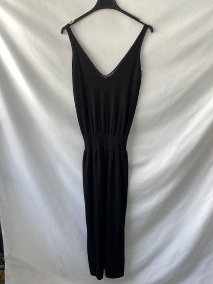 ZARA. Vestido punto negro T.s