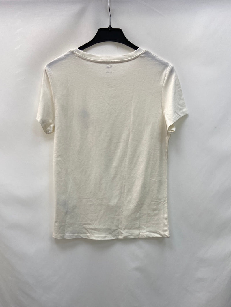 KIABI.Camiseta básica blanca T.S