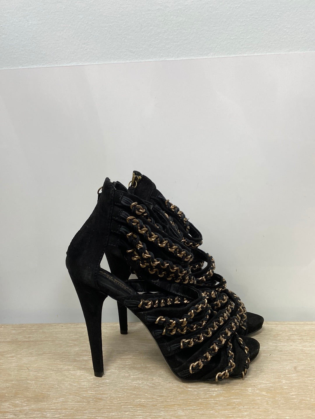 ZARA.Sandalia cuerdas botín tacón T.41