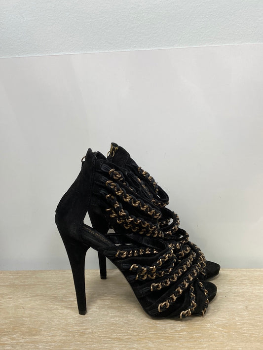 ZARA.Sandalia cuerdas botín tacón T.41