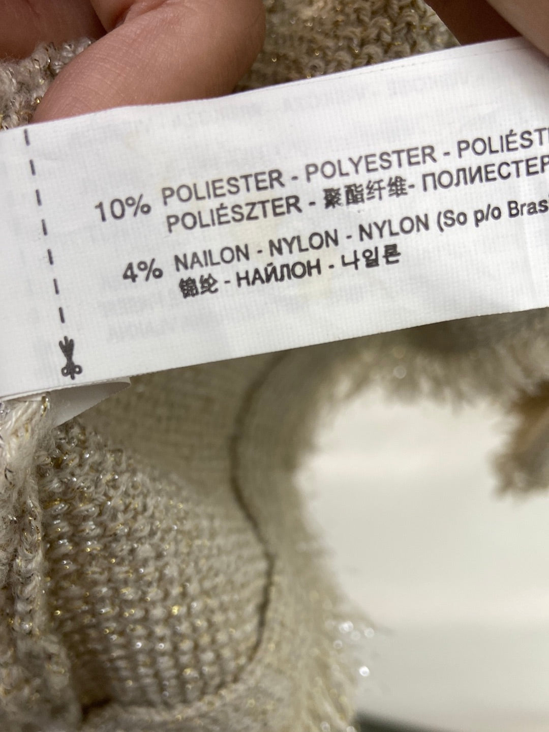 ZARA.Chaqueta beige tweed hilos T.M