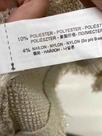 ZARA.Chaqueta beige tweed hilos T.M