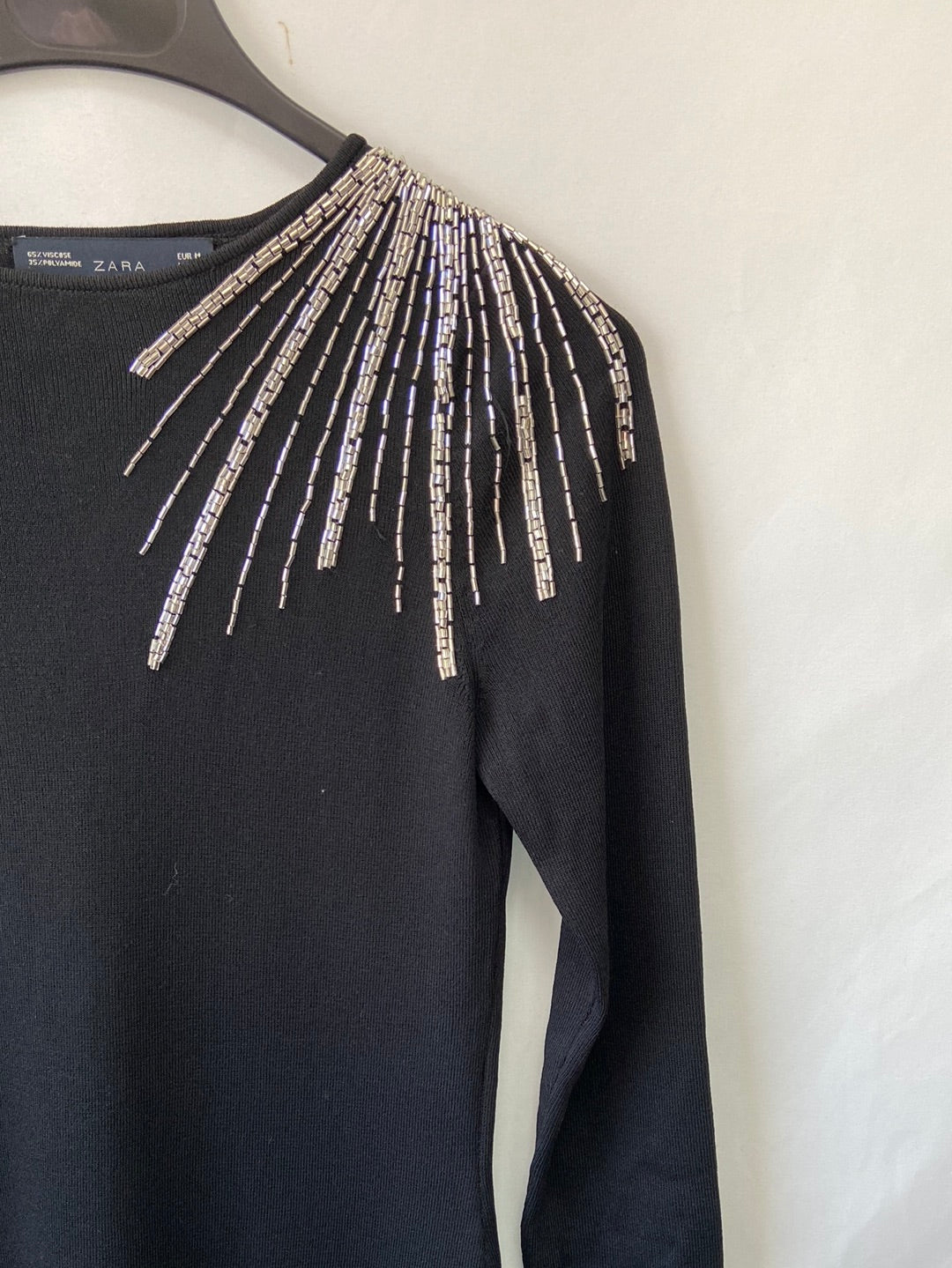 ZARA. Black beaded dress Tm