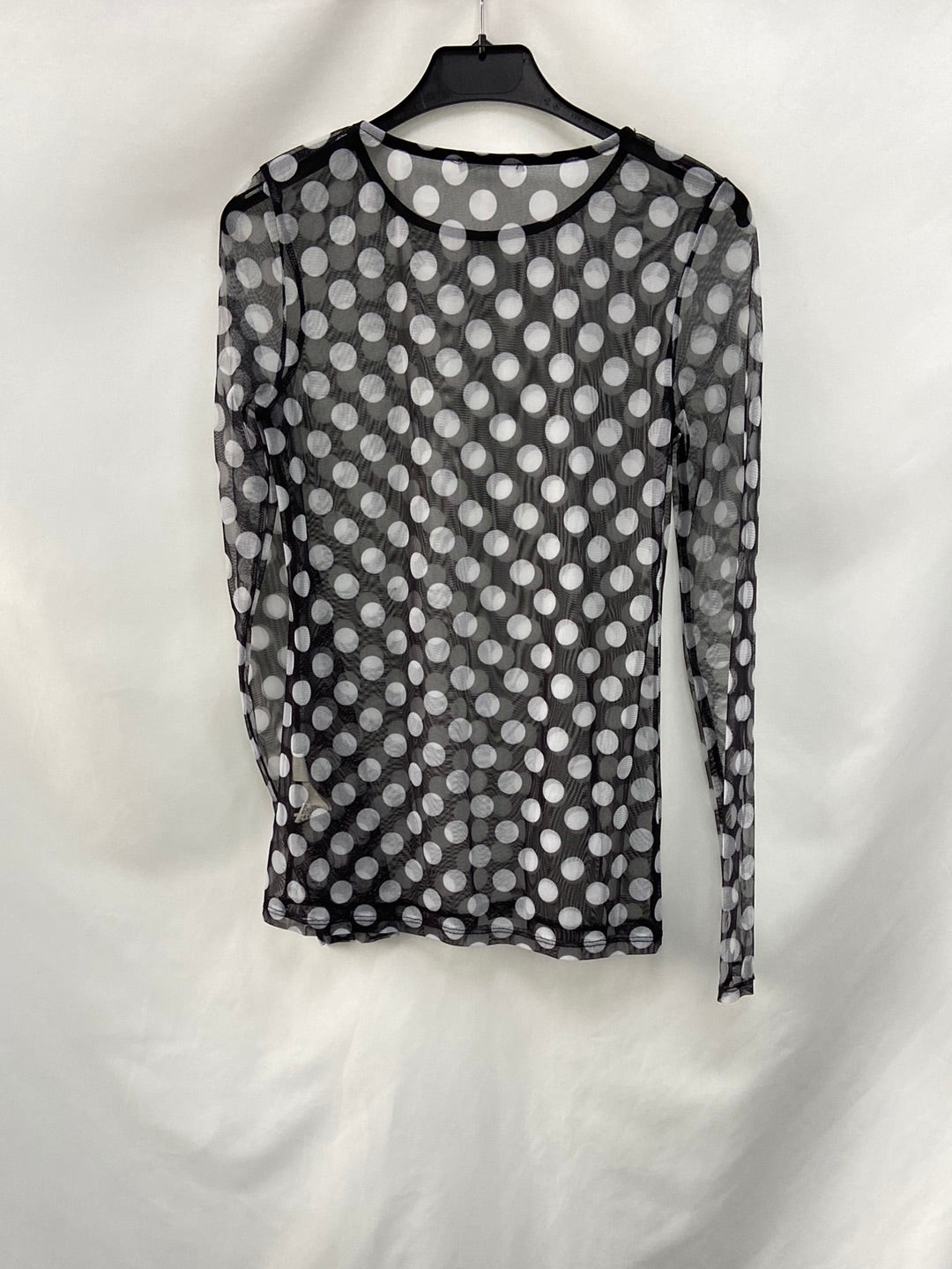 ZARA. Polka dot mesh top TM