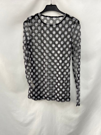 ZARA. Polka dot mesh top TM
