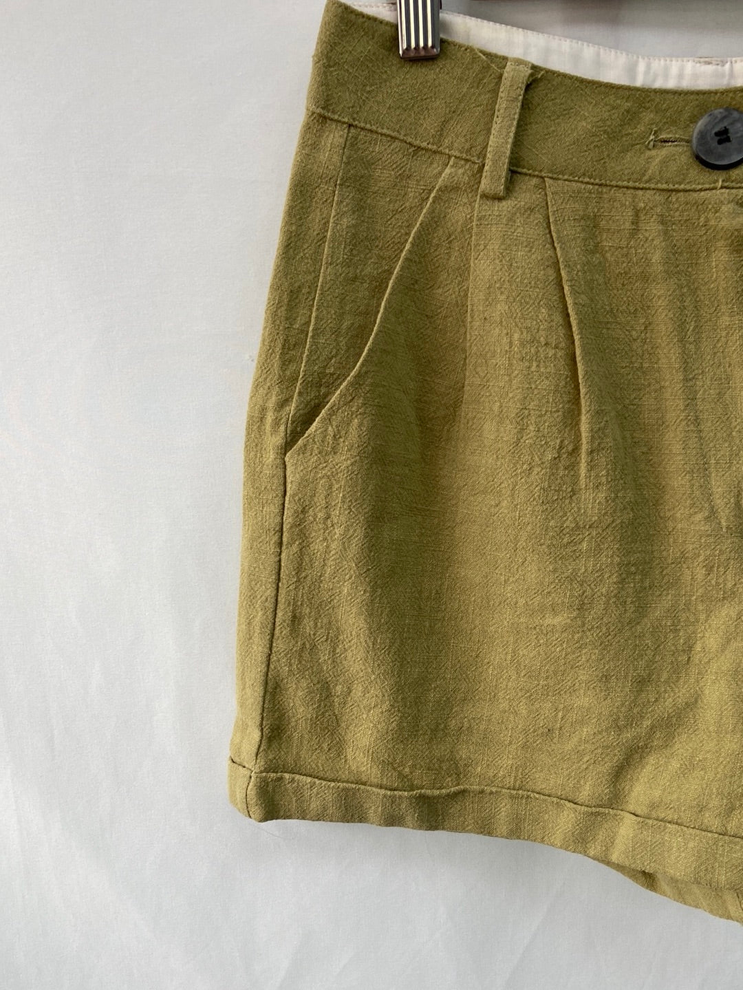 LEFTIES.Shorts tipo Lino verdes T.S