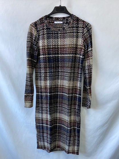 ZARA. Midi dress in earth tones