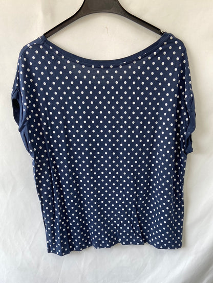 ZARA. Loose blue polka dot stretch shirt TS