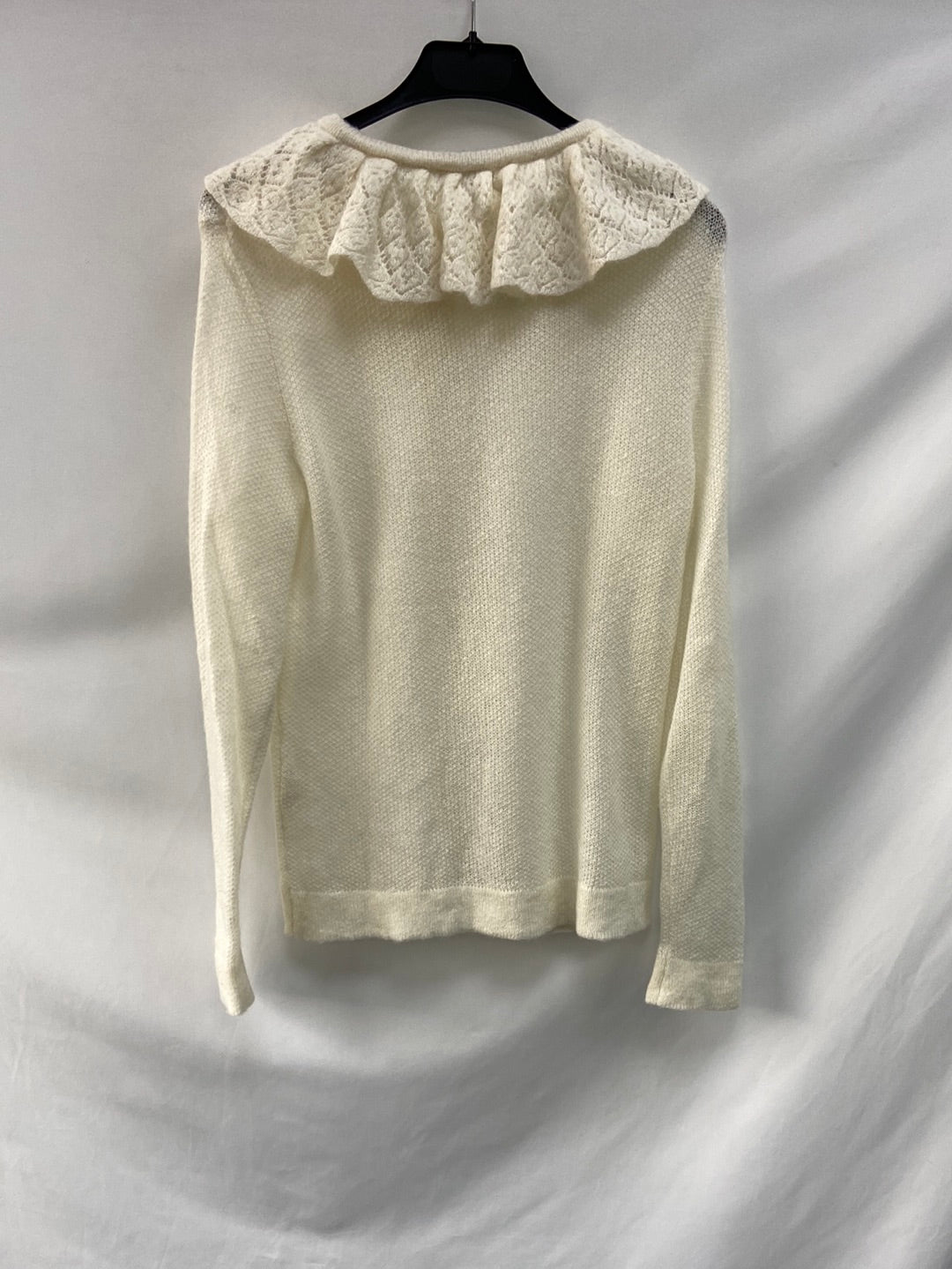 BALZAC PARIS. Beige knit baby collar sweater TM