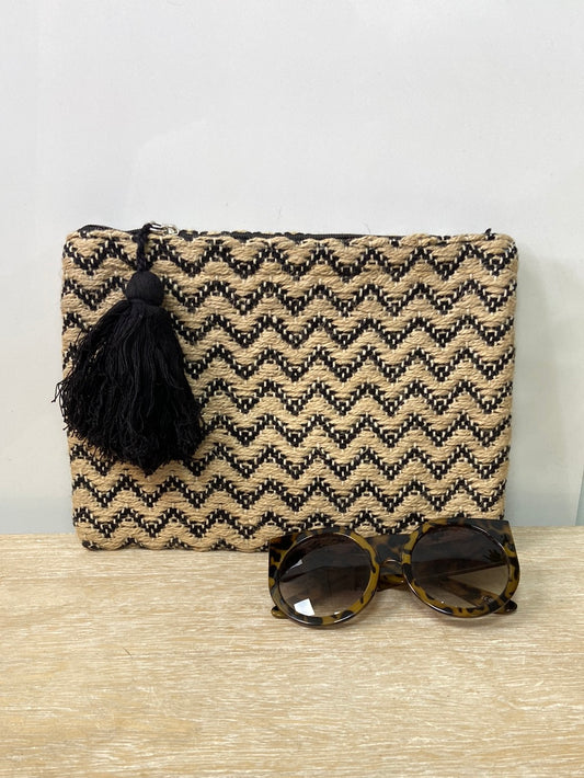 LEFTIES.Cartera de mano rafia