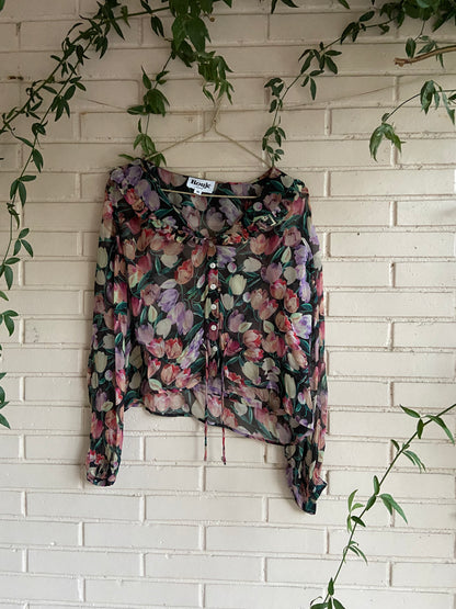 Blusa semitransparentes flores T.36