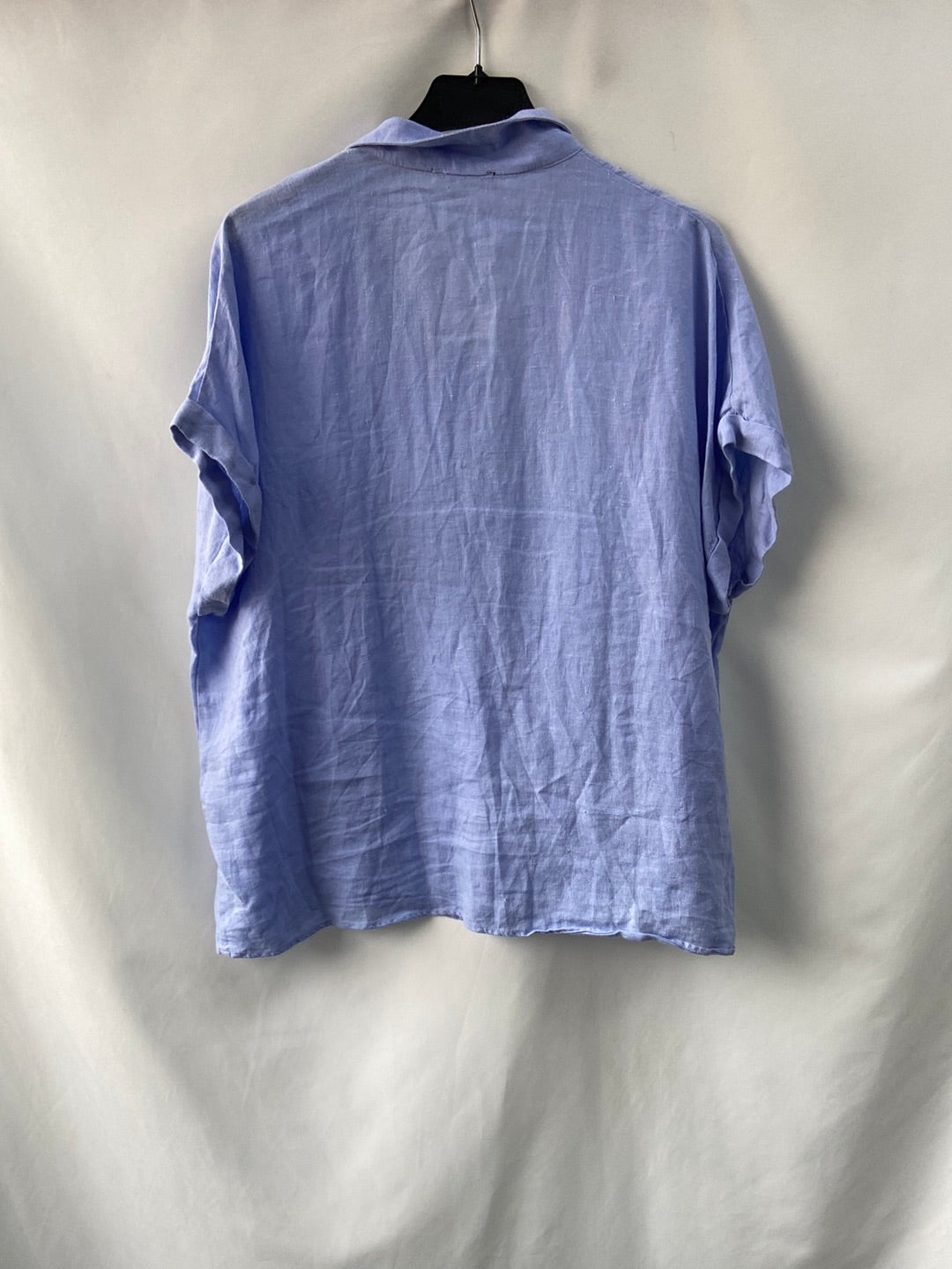 PARFOIS.Blue linen short sleeve TU shirt (S/M)