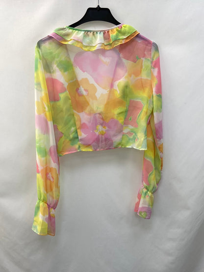 BERSHKA. Semi-transparent tie-dye blouse TS