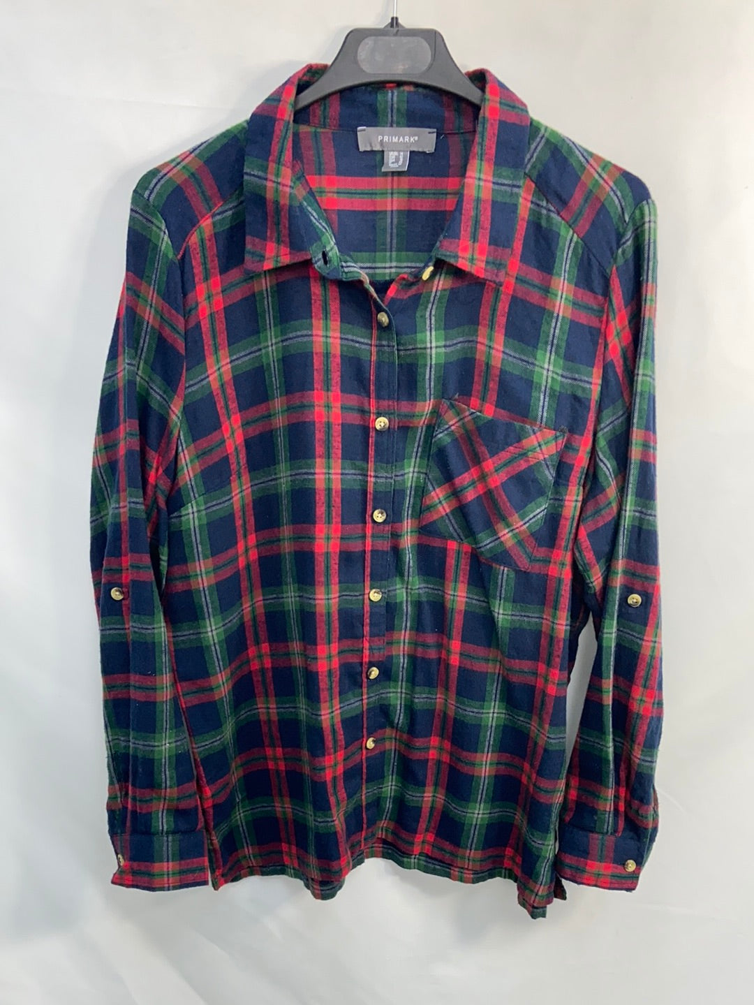 PRIMARK.Camisa cuadros leñador T.42