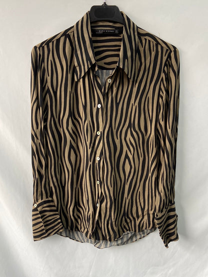 ZARA.Camisa fluida animal print T.S
