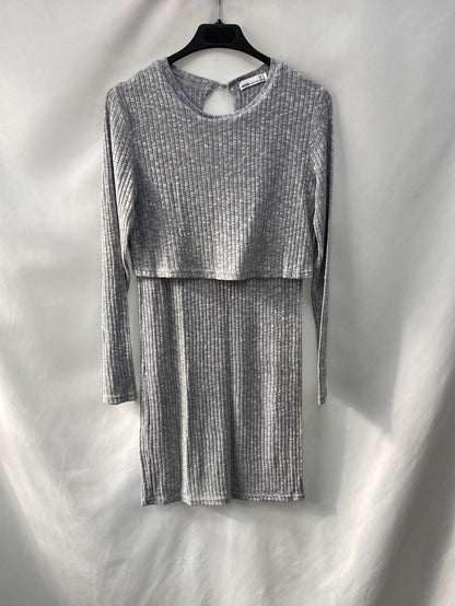 OKEYSI.Vestido gris punto T.L