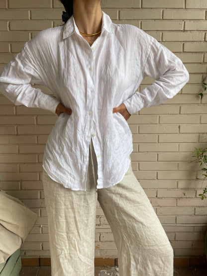 UNIQLO.Camisa blanca Lino T.s