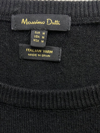 MASSIMO DUTTI. Jersey negro volantes T.m