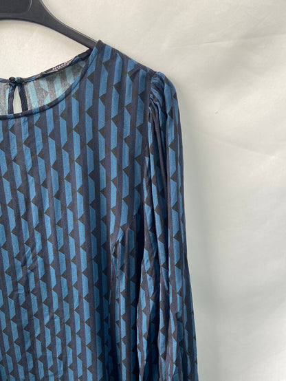 ZARA. Blue striped dress TM