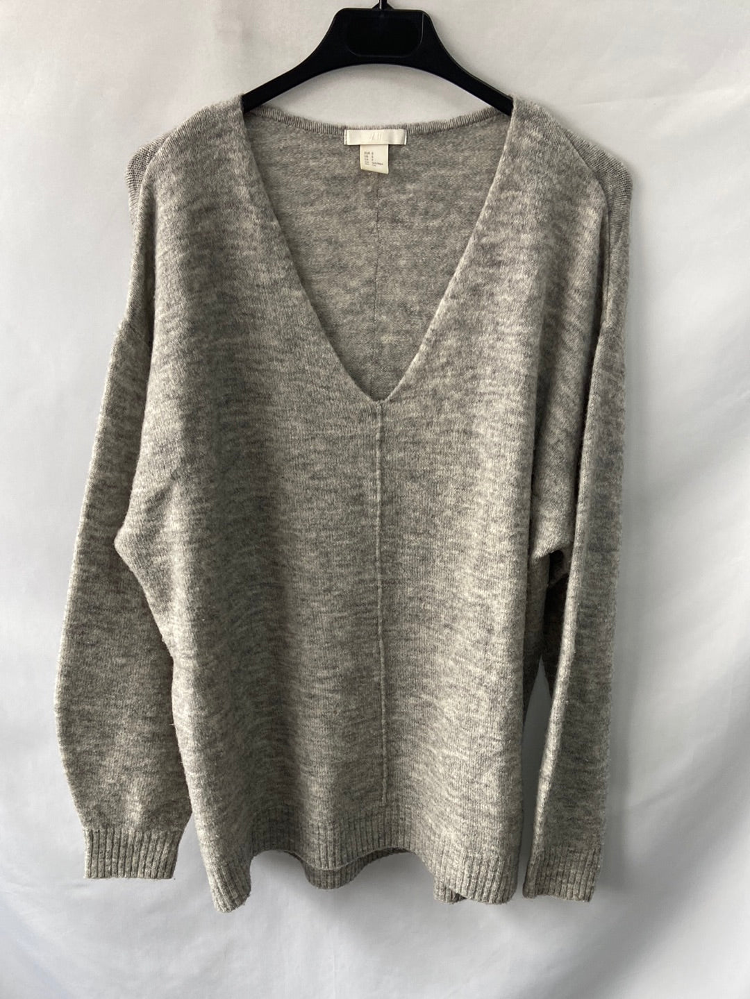 H&M.Jersey gris largo T.s