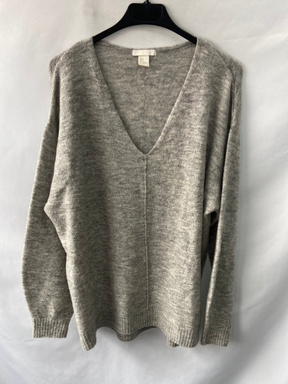 H&M.Jersey gris largo T.s