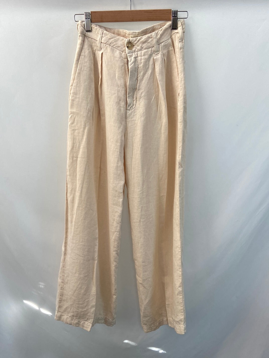 MAISON HOTEL.Wide beige linen pants T.xs