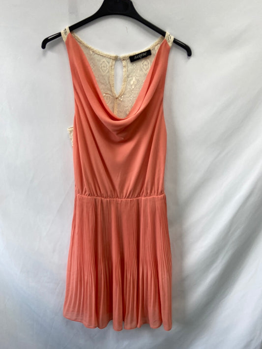 OTRAS.Vestido rosita plisado encaje T.S