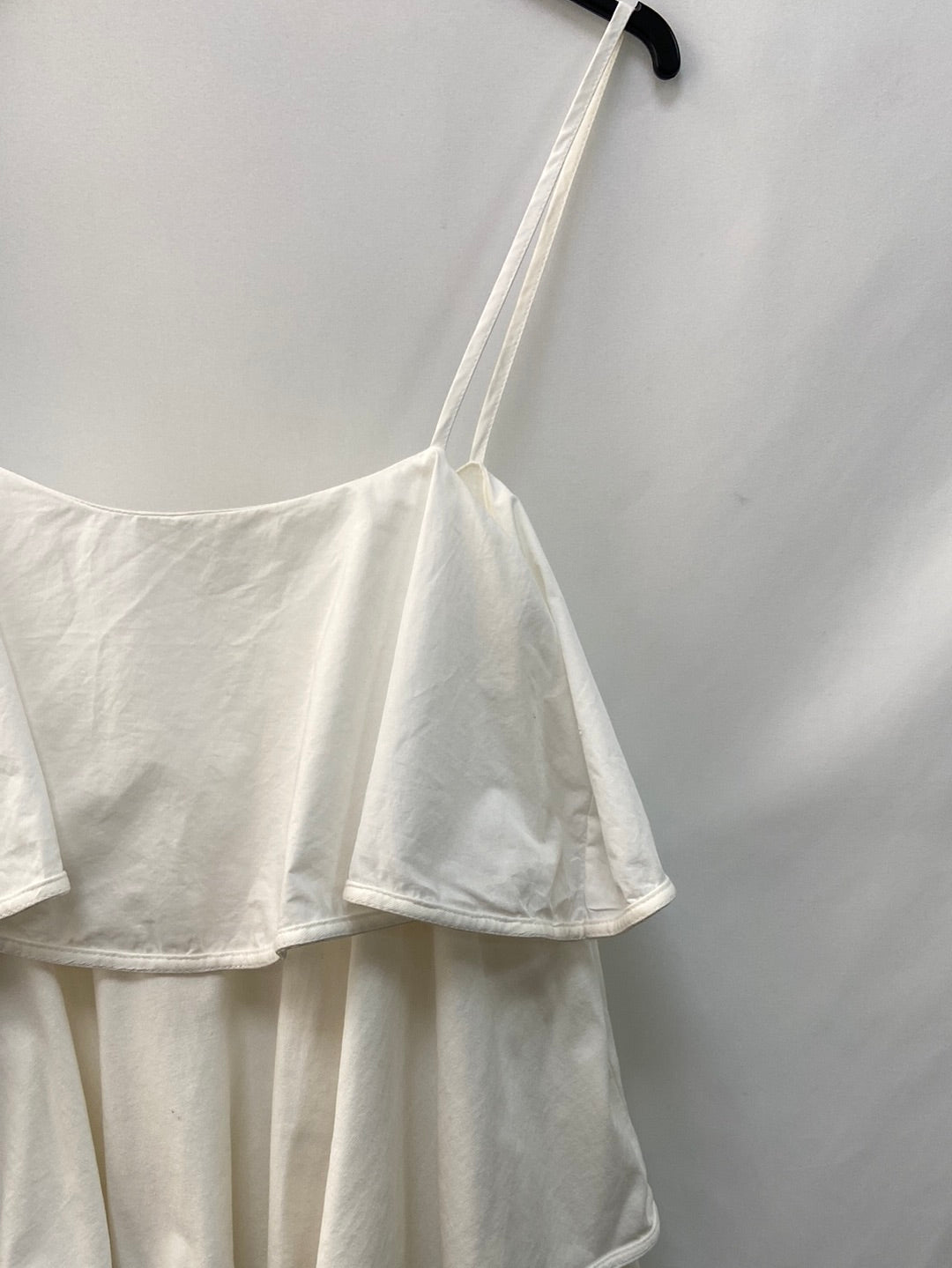 ZARA. Vestido blanco volantes T.L (Tara)