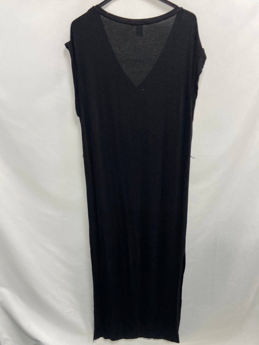H&M.vestido largo negro recto punto T.s