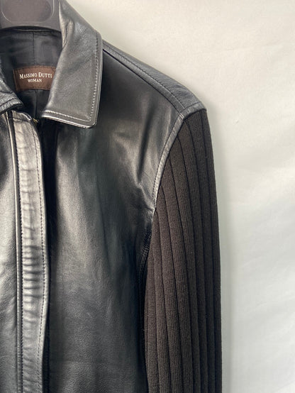 Market.MASSIMO DUTTI.Chaqueta piel y punto T.s