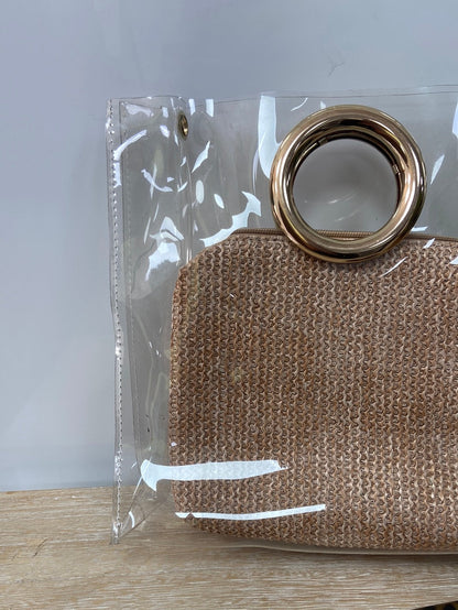 OTHERS. Transparent and raffia handbag