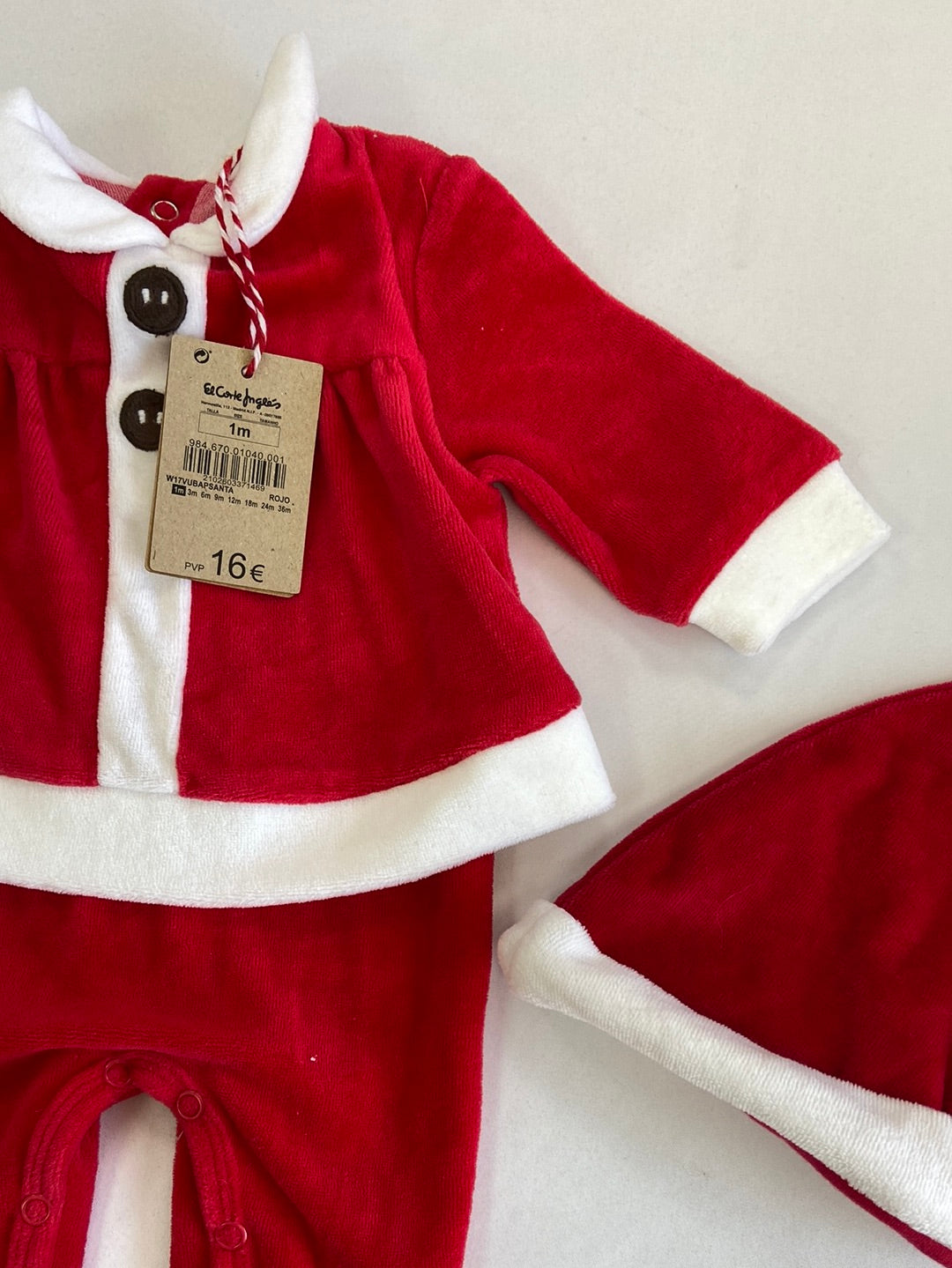 EL CORTE INGLÉS . Body papa noel T.1  mes