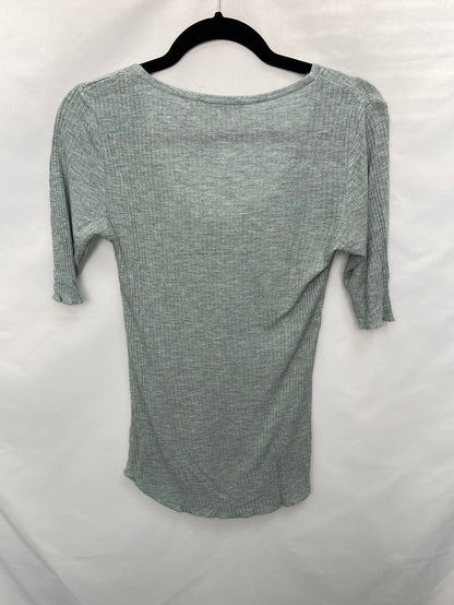 ZARA.Camisera canalé azul verdosa T.L