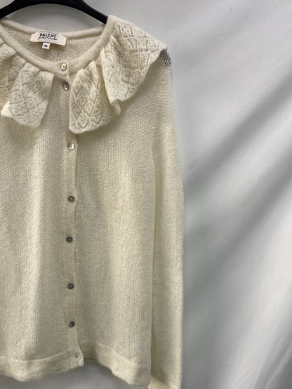 BALZAC PARIS. Beige knit baby collar sweater TM