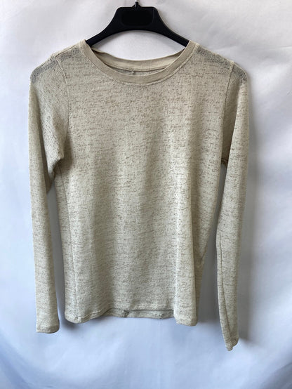ZARA.Jersey beige semitransparente T.s