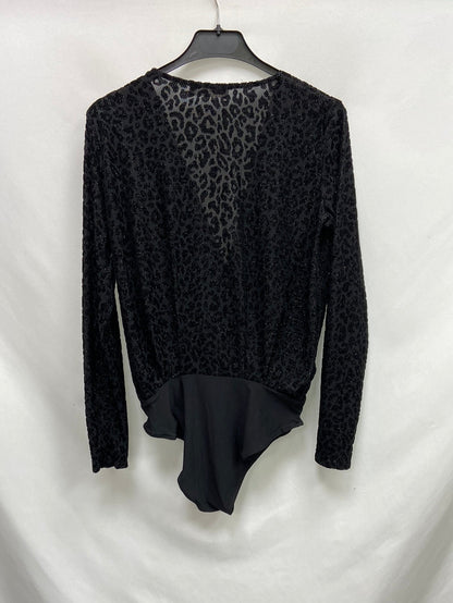 MANGO.Body negro textura T.S