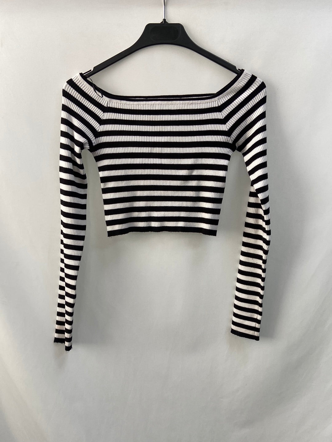 BERHSKA. Striped boat neck top TS