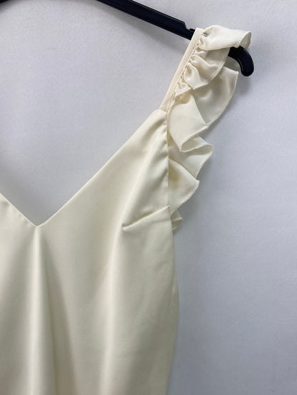 BY CLÉA.Vestido midi crema satinado (34,36 y 38)